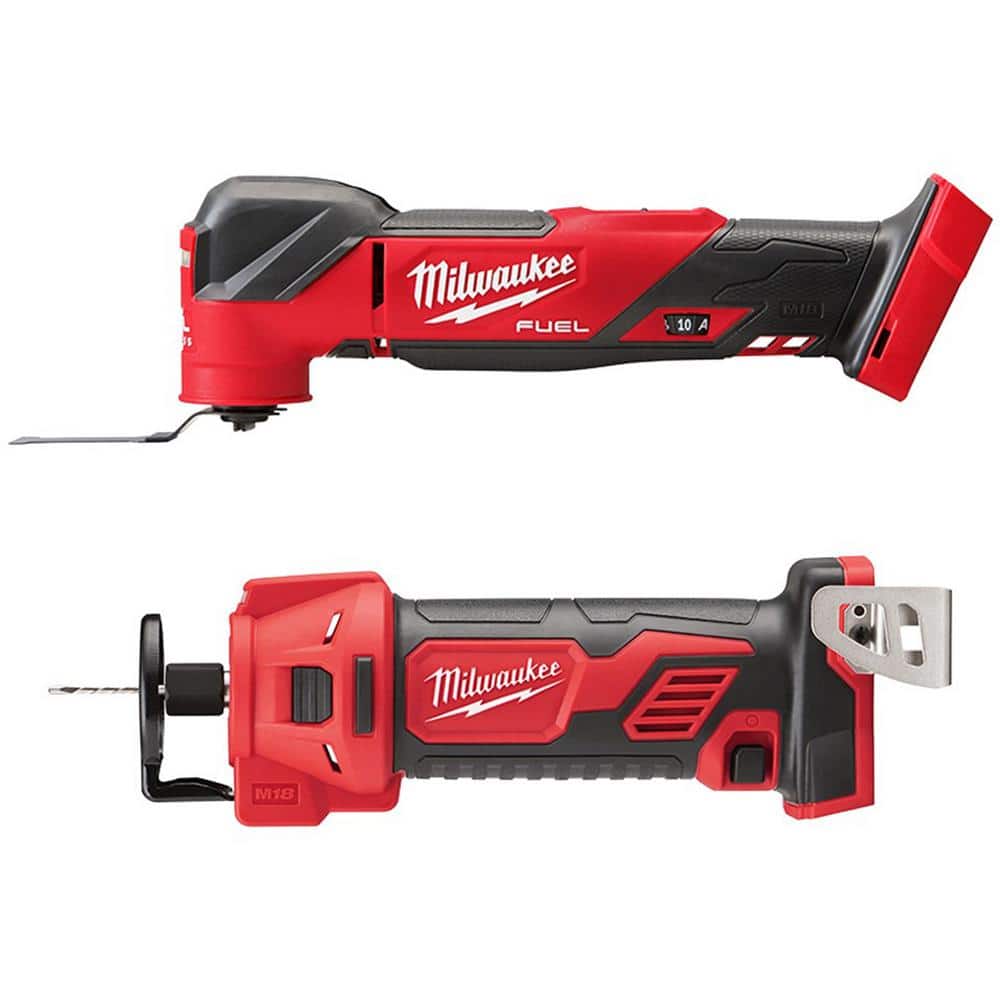 Milwaukee M18 FUEL 18V Lithium-Ion Cordless Brushless Oscillating Multi-Tool with Drywall Cut Out Tool (2-Tool) -  2836-20-2627-20