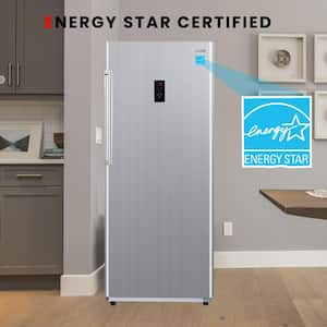 28 in. 14 cu. ft. 110V Frost Free Upright Freezer Refrigerator Convertible E-Star Garage Ready in Stainless