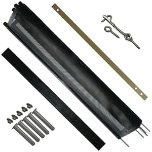 5 ft. H x 12 ft. W Pool Fence DIY Section in Black with 5-Poles Featuring a Steel Pin at the Base for a 1/2 in. Hole