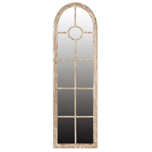 A & B Home Oversized Arch Tan Brown Natural Antiqued Classic Mirror (78.9 in. H x 23.8 in. W)