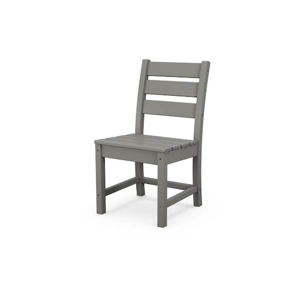 POLYWOOD Grant Park Grey Side Stationary Plastic Outdoor Dining Chair