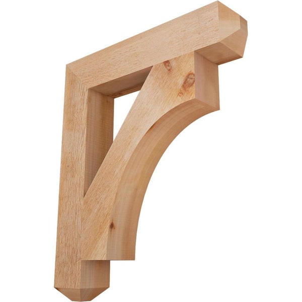 Ekena Millwork 4 in. x 26 in. x 22 in. Western Red Cedar Westlake Craftsman Rough Sawn Bracket