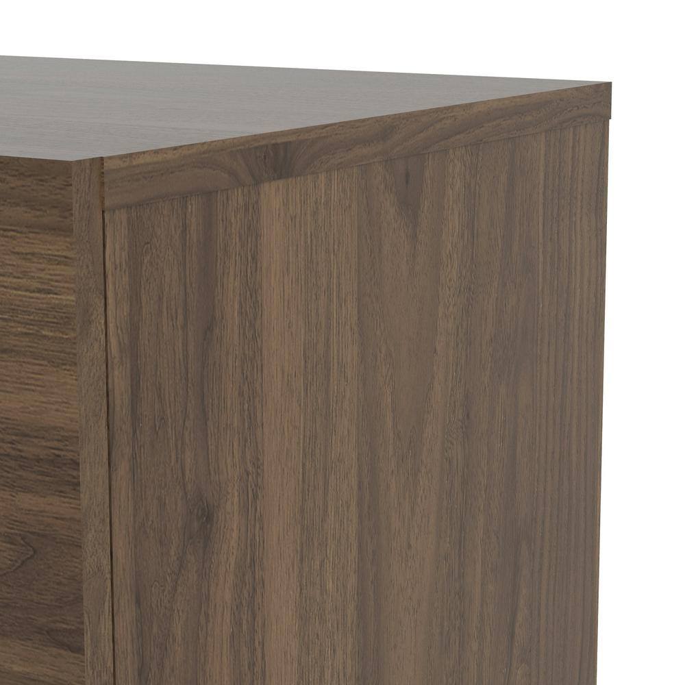 Loft-Style Chic 2-Drawer Nightstand in Walnut
