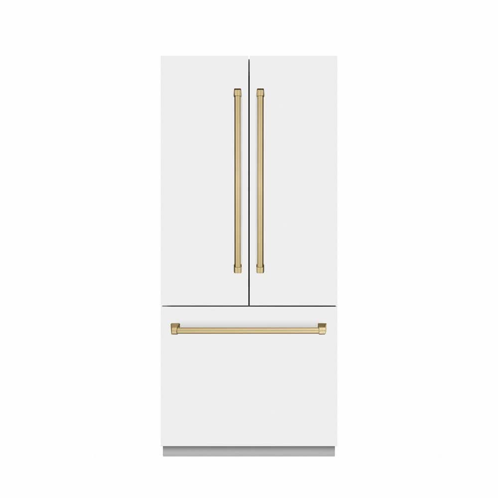 36 in. 19.6 cu. ft. Built-in Bottom Freezer Refrigerator in Matte White with Graphite Gray Interior and Bronze Accents price history on PriceWatchPro