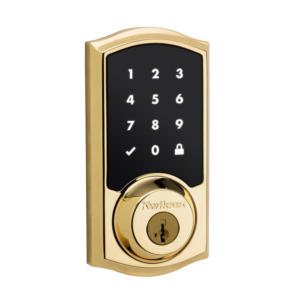 Kwikset Z-Wave SmartCode 916 Touchscreen Lifetime Polished Brass
