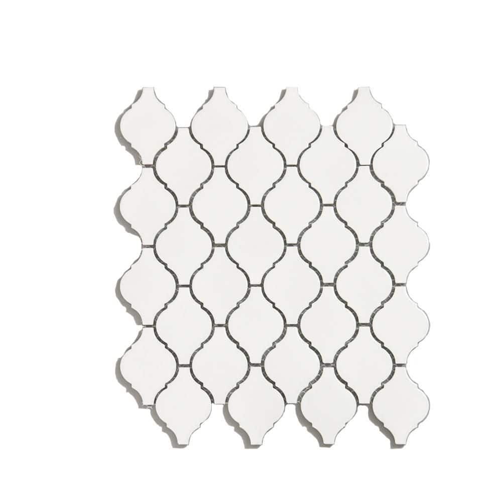 Monet Glossy White Lantern Mosaic 9.84 in. x 11 in. Glazed Porcelain Decorative Tile (10.5 sq. ft./Case) price history on PriceWatchPro