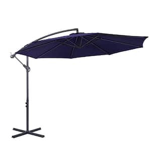 10 ft. Cantilever Patio Umbrella with Crank in Navy Blue