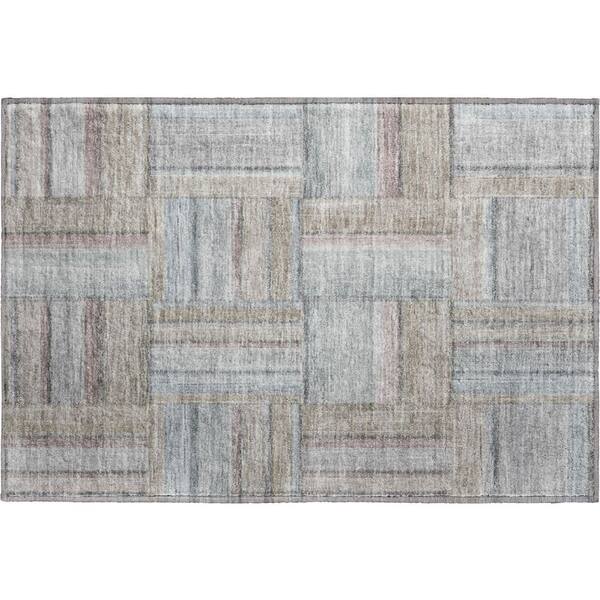Mayfield Premium Machine Washable Abstract AMF2285 Taupe 2 ft. x 3 ft. Accent Rug