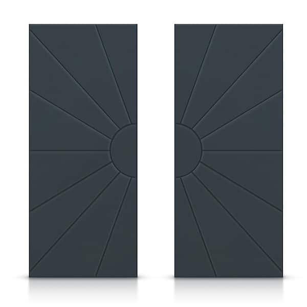 CALHOME 48 in. x 80 in. Hollow Core Charcoal Gray Painted Composite MDF Interior Double Closet Sliding Doors