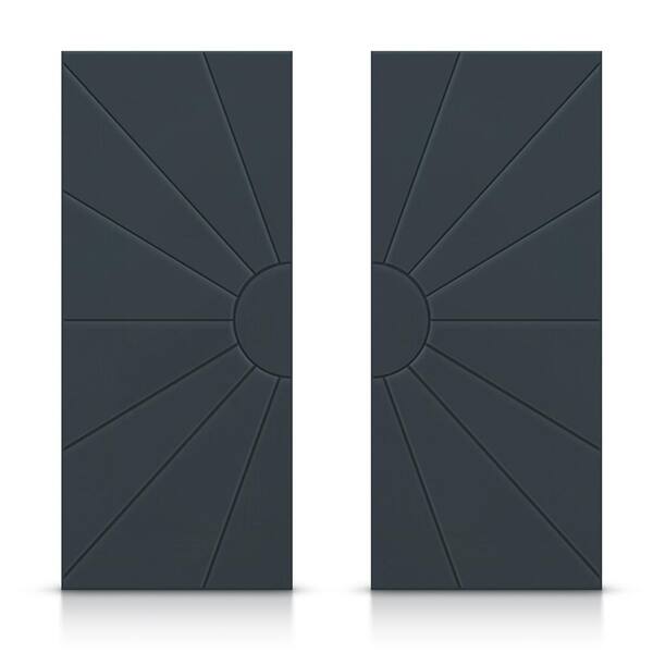 CALHOME 48 in. x 84 in. Hollow Core Charcoal Gray Painted Composite MDF Interior Double Closet Sliding Doors