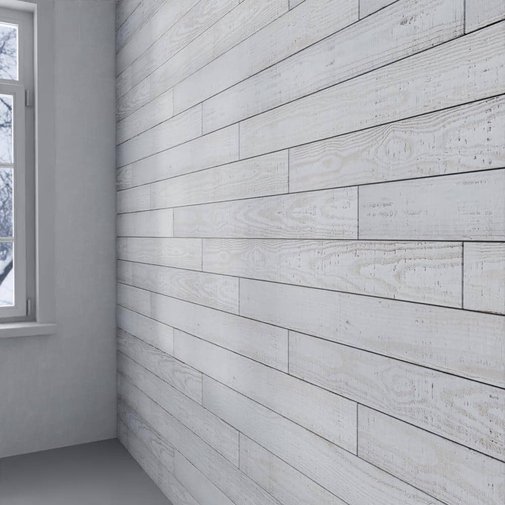 Pearl Textured Barn Wood Wall Planks, 4 ft. Premium 6-Pack
