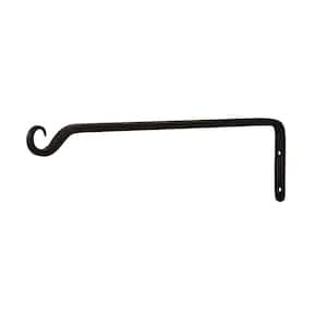 15 in. L Black Powder Coat Iron Straight Up Curled Wall Bracket Hook