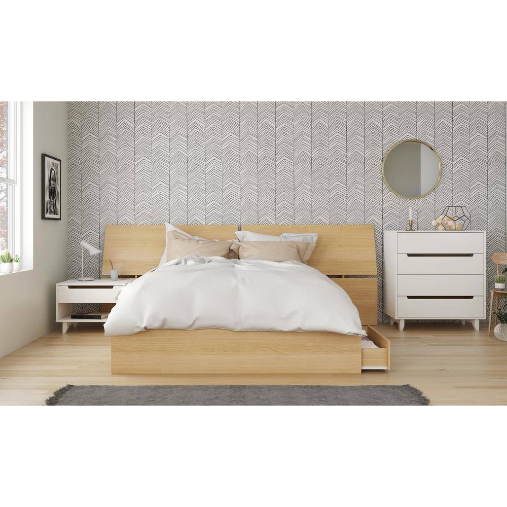 Nexera Panoramic Natural Maple Queen Size Headboard 345905 - The Home Depot