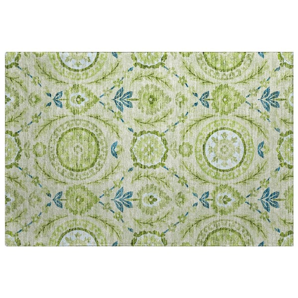 Dream Shag Premium Machine Washable Abstract ADS751 Aloe 2 ft. x 3 ft. Accent Rug