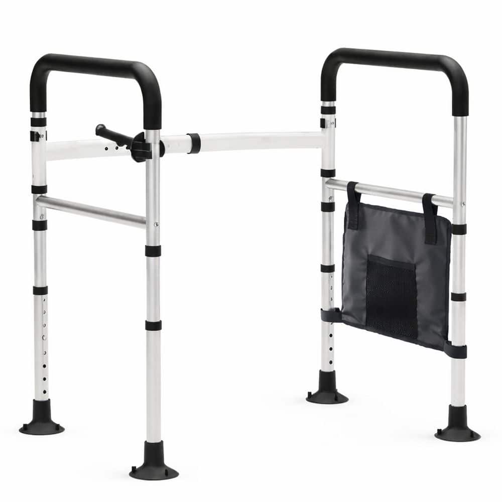 Height Width Adjustable Foldable Toilet Safety Rails for Seniors Elderly Disabled with Handles Tissue Holder 1 Piece price history on PriceWatchPro