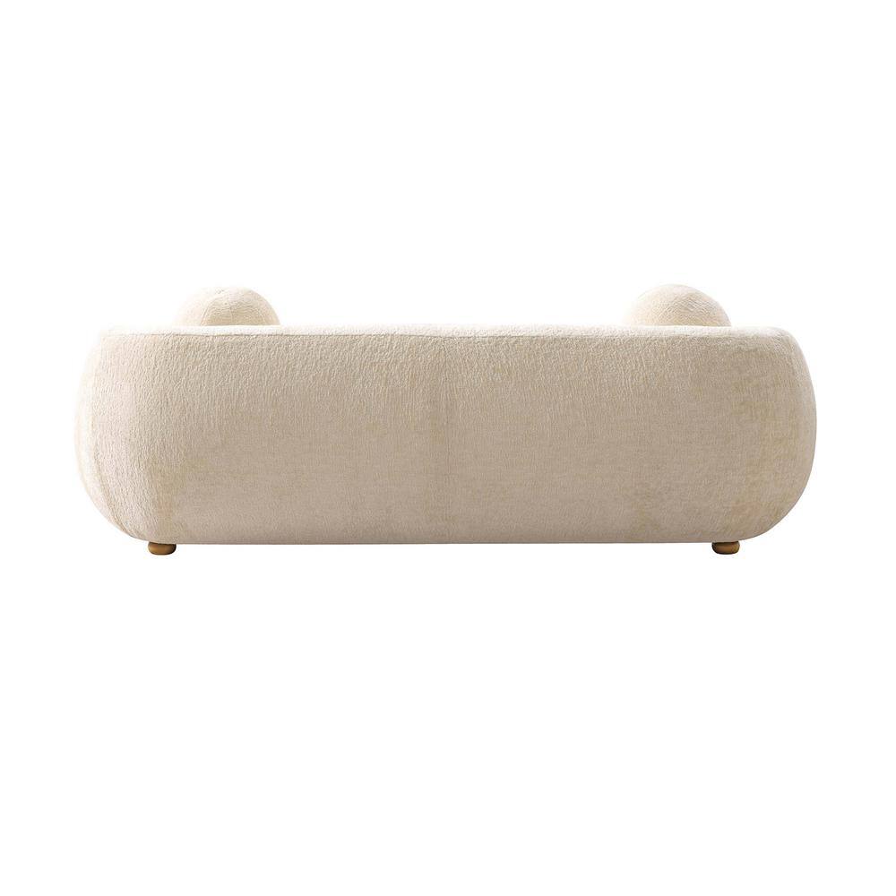 Tribeca 86" Cream Chenille Sofa with Birch Wood Frame