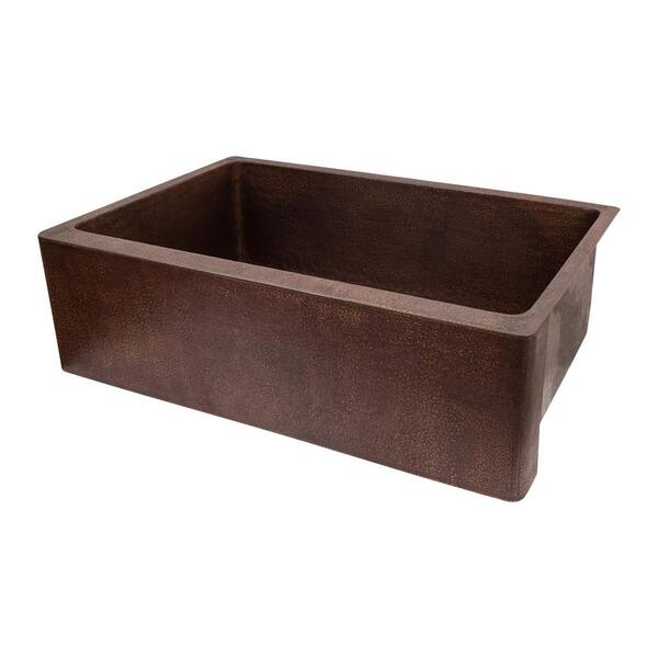 Terra Firma 33 in. x 22 in. x 10 in. Farmhouse/Apron Front Single Bowl 9-Gauge Oil Rubbed Bronze Copper Kitchen Sink