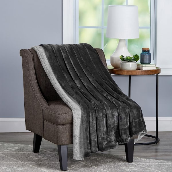 Oversized Plush Poly Fleece Sherpa Throw Blanket