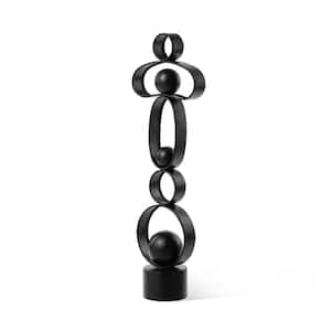 25.50 in. H Modern Abstract Black Metal Sculpture Table Decor