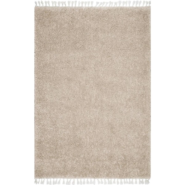 Casual Plush Shag Neva Beige 2 ft. x 3 ft. Area Rug