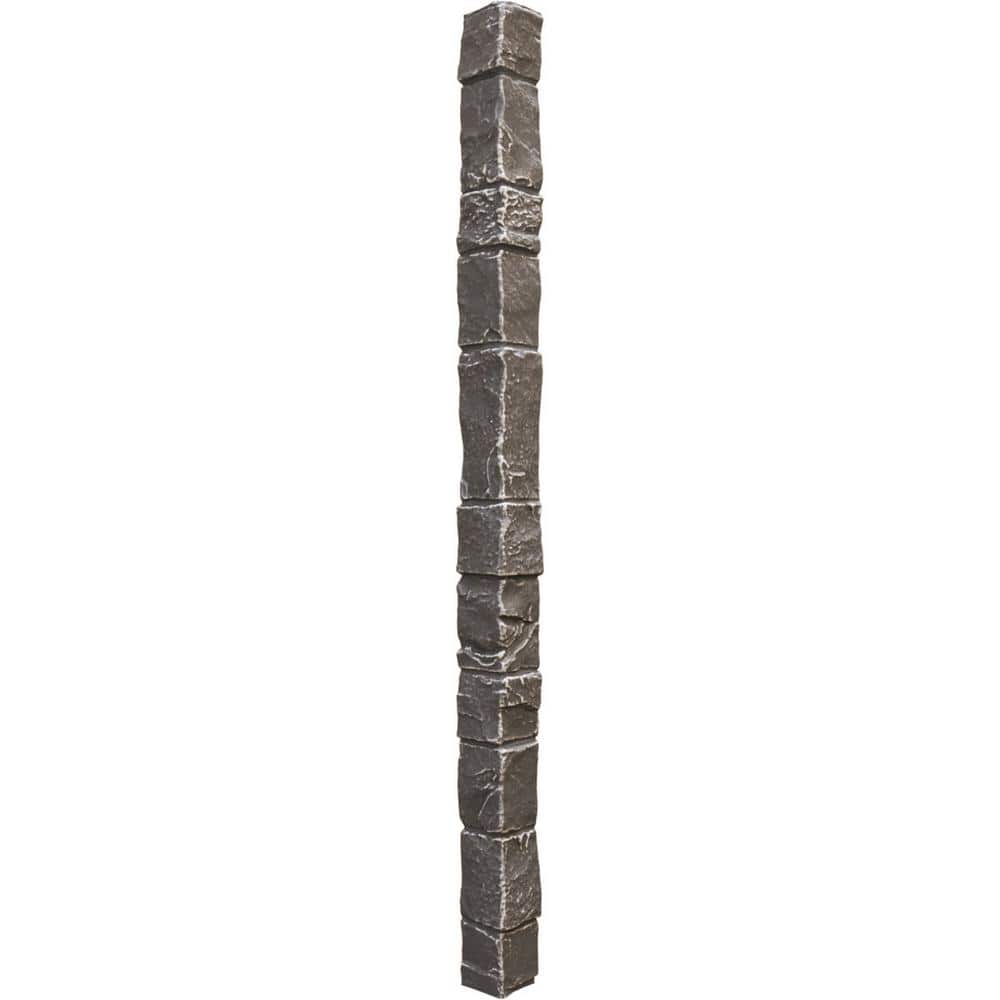 Slate Gray Faux Stone Siding Corner Panel, 3" x 48"