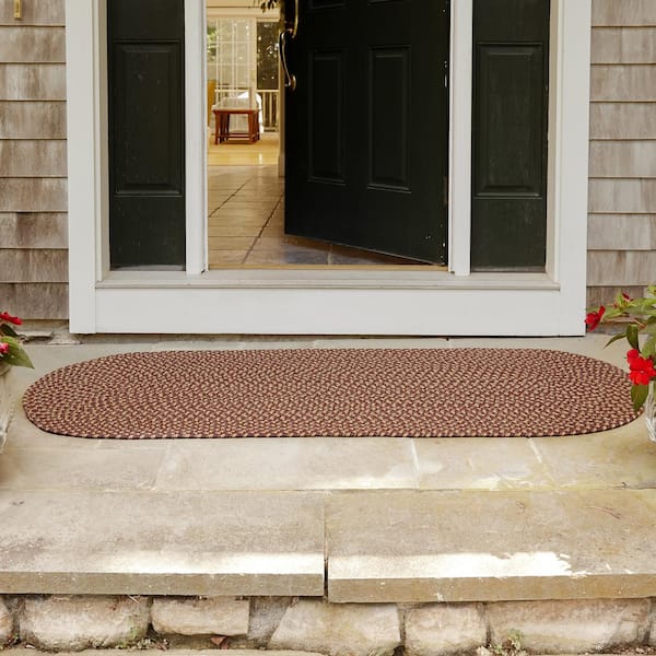 Westport Garnet Tweed 2 ft. x 6 ft. Indoor/Outdoor Braided Runner Rug