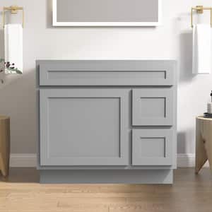 36 in. W x 21 in. D x 32.5 in. H 2-Right Drawers Bath Vanity Cabinet Only in Gray