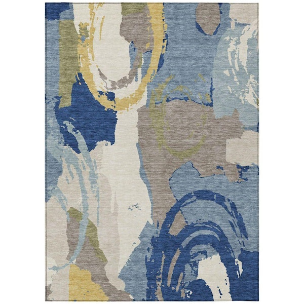 Chantille Machine Washable Indoor/Outdoor Abstract ACN2652 Blue 10 ft. x 14 ft. Area Rug