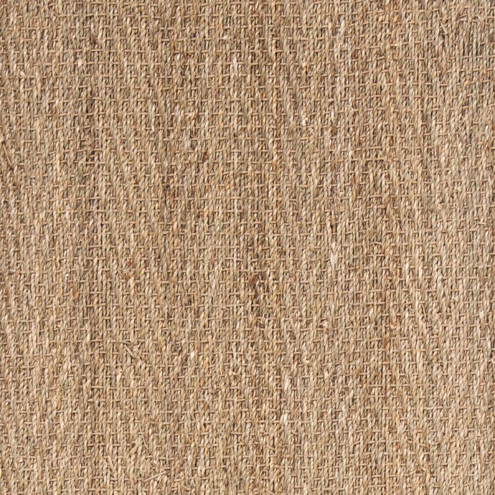 Gray Handwoven Natural Fiber Area Rug with Cotton Border