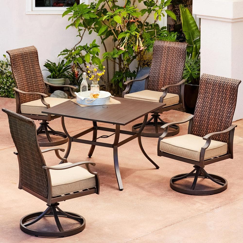 teal patio dining set