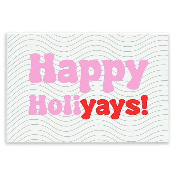 Stupell Industries Happy Holiyays Patterned by Lil' Rue 1 Piece Unframed Graphic Print Typography Poster Art Print 15 in. x 10 in.