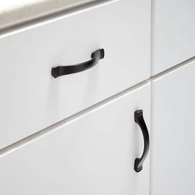 Step Edge 3 or 3-3/4 in. (76 or 96mm) Center-to-Center Matte Black Dual Mount Drawer Pull