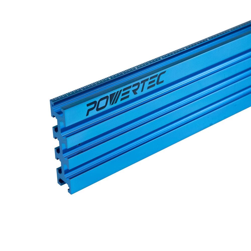 POWERTEC 71489 3 in. x 24 in. Aluminum Multi T-Track Fence for Jigs and Fixtures with Laser Measured Left to Right