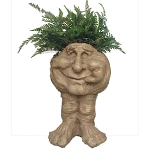 18 in. Stone Wash Old Hickory Muggly Planter Home and Garden Statue Holds 6 in. Pot