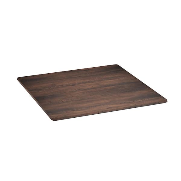 Acadia Square Dark Brown Commercial Grade Indoor Outdoor Wood 36 in. Dining Table Seats 4 Table Top Only