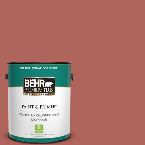 BEHR PREMIUM PLUS 1 gal. Home Decorators Collection #HDC-WR15-7 Preserved Petals Semi-Gloss Enamel Low Odor Interior Paint & Primer