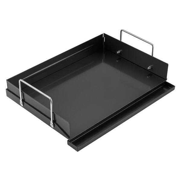 Carbon Steel Griddle 17 x 11 in. Flat Top Pre-Seasoned Plate Handle, Non-Stick Portable Rectangular Family Cookware