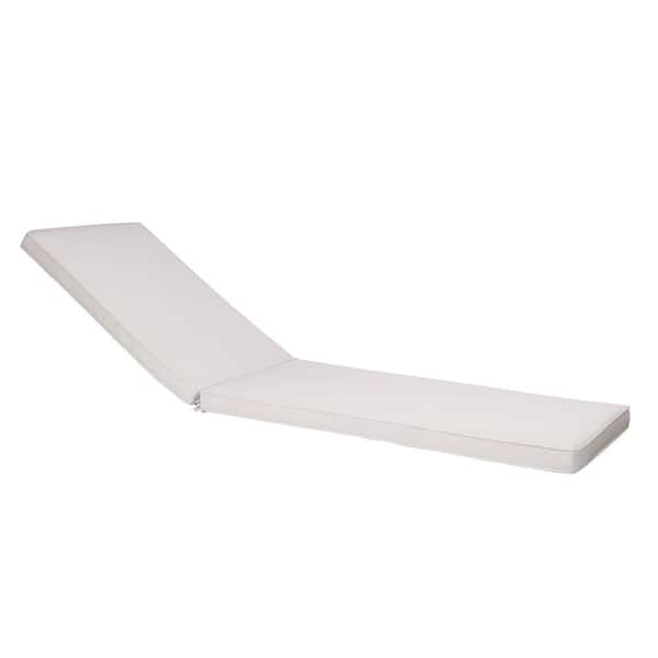 Unbranded 1-Piece 74 in. x 22 in. Replacement Beige Outdoor Chaise Lounge Cushion