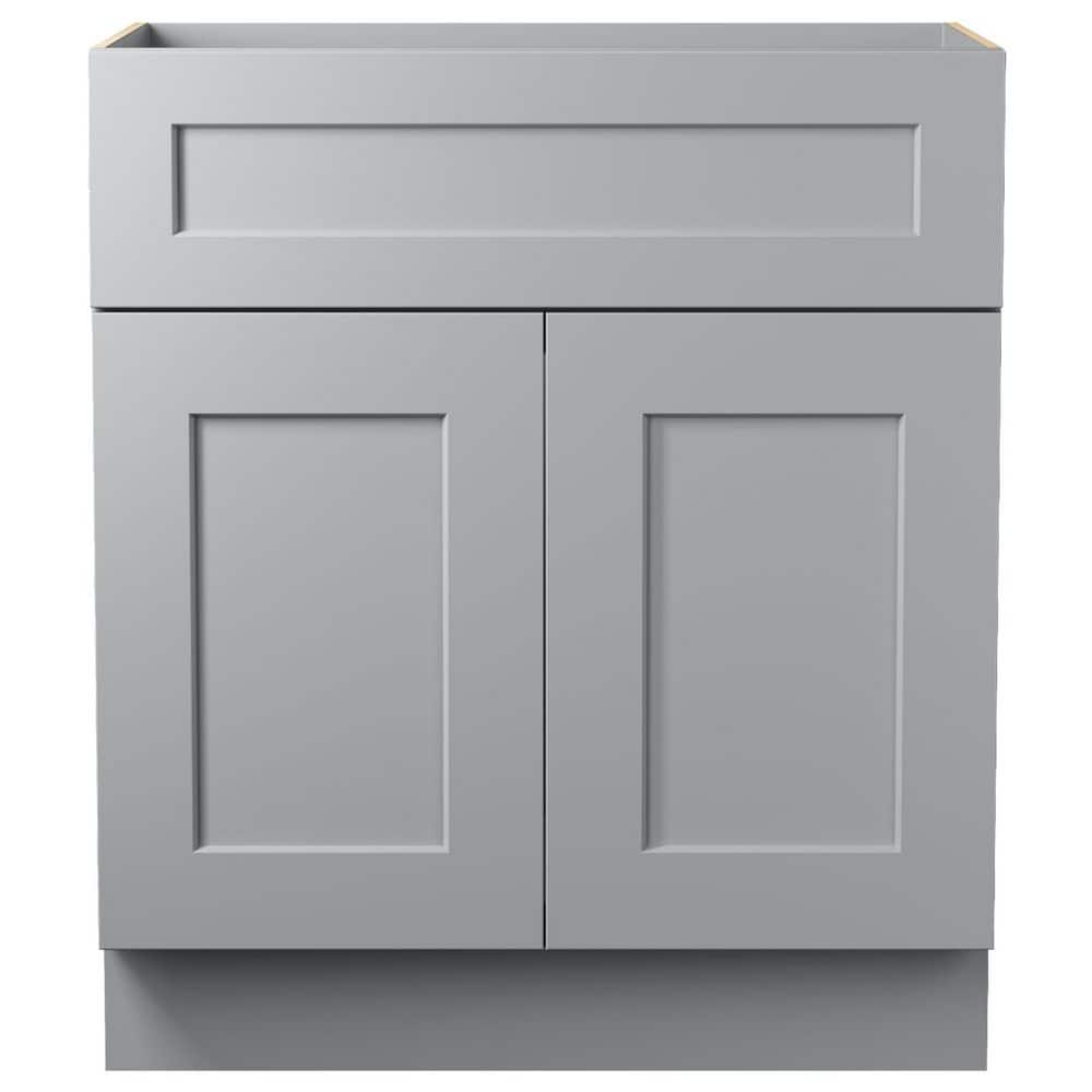 30 in. W x 21 in. D x 34.5 in. H Ready to Assemble Plywood Sink Base Kitchen Cabinet Bath Cabinet in Gray with 2 Doors price history on PriceWatchPro