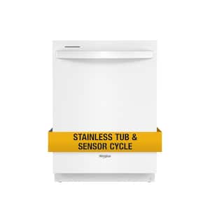 24 in. in White Dishwasher with Stainless Steel Tub and Tall Top Rack