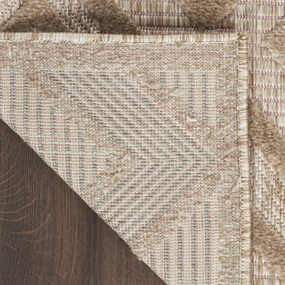 Natural Beige Diamond Flatweave 8' x 10' Indoor Outdoor Rug