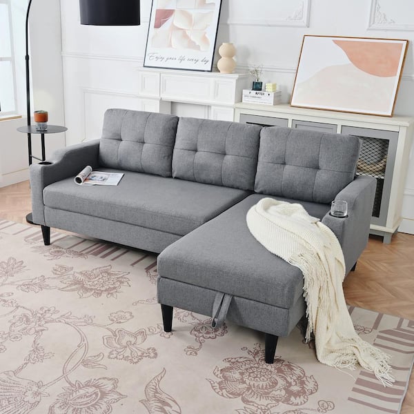 Harper & Bright Designs 74.8 in. L Shaped Fabric Sectional Sofa in