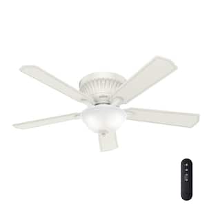 Chauncey 54 in. Indoor Fresh White Low Profile Ceiling Fan with Light Kit and Remote