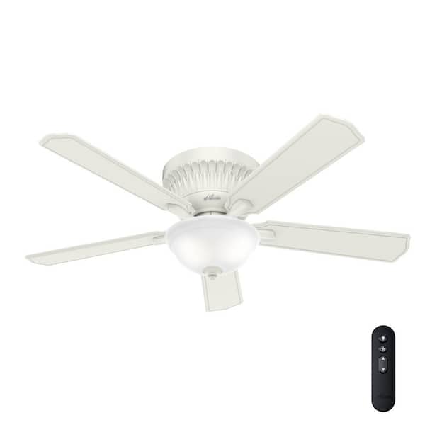 Hunter Chauncey 54 in. Indoor Fresh White Low Profile Ceiling Fan with Light Kit and Remote