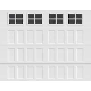 Bridgeport Steel Narrow Panel 9ft. x 7ft. Non-Insulated White Garage Door with windows