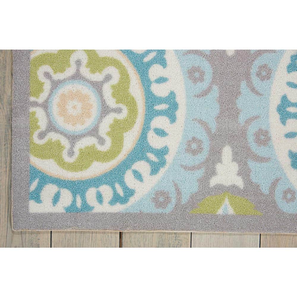Jade Medallion Flat Woven Synthetic 5' x 7' Rug