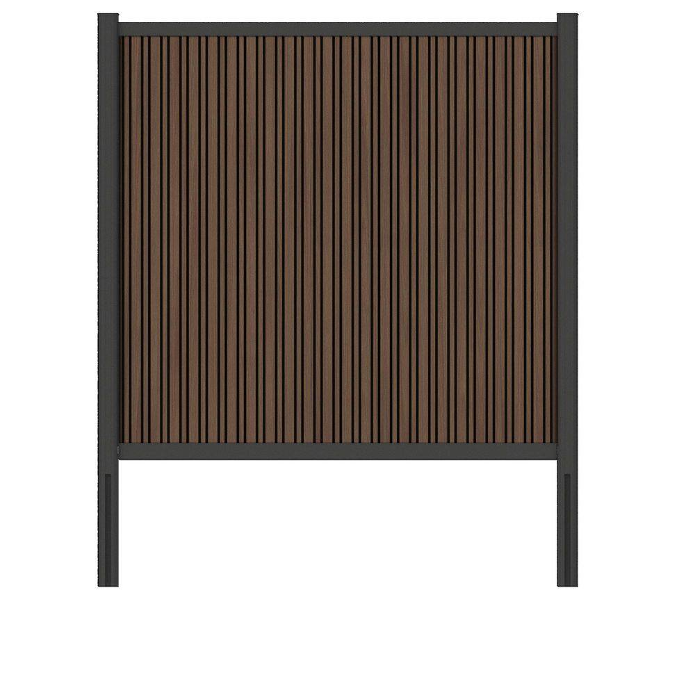 UltraEasy 6 ft. x 6 ft. Brazilian Ipe Composite Hybrid Style Vertical Fence Panel Kit with Black Frame price history on PriceWatchPro