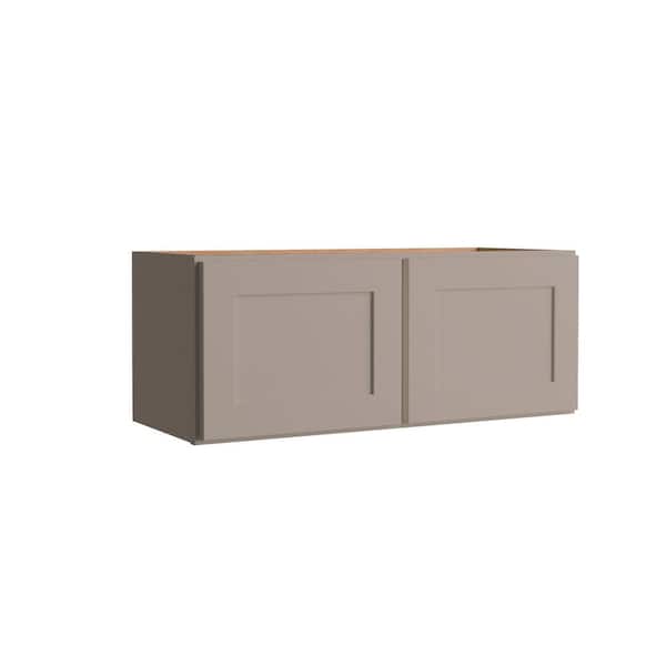 Hampton Bay Courtland 30 in. W x 12 in. D x 12 in. H Assembled Shaker Wall Kitchen Cabinet in Sterling Gray