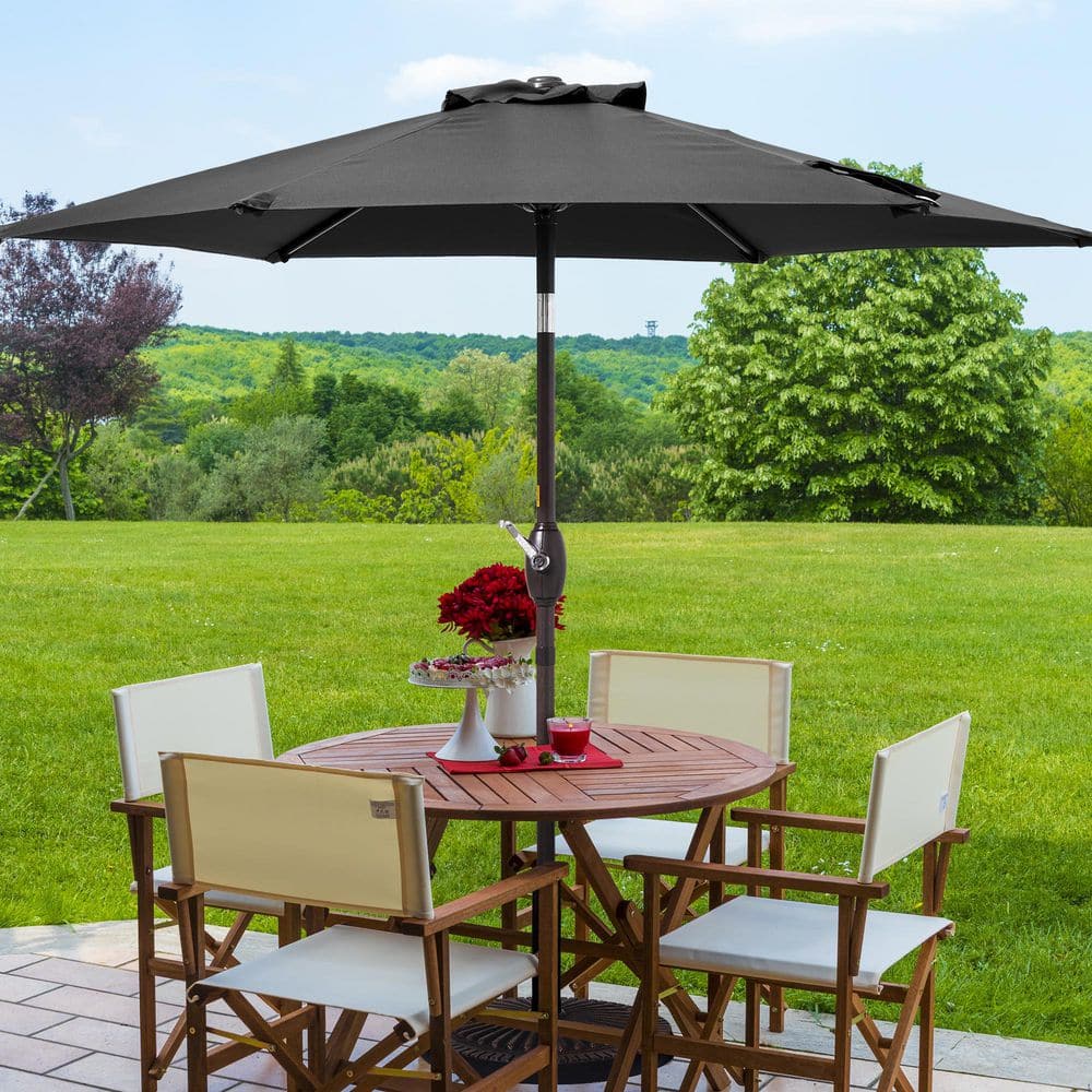 7.5 ft. Patio Market Umbrellas with Crank and Tilt Button in Black price history on PriceWatchPro