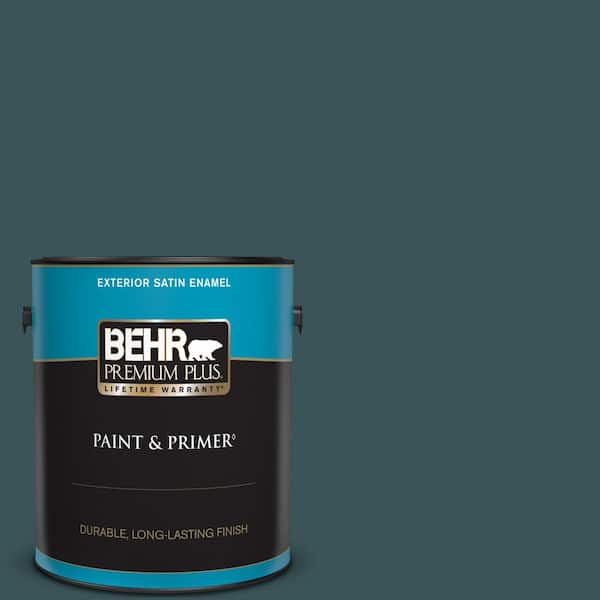 BEHR PREMIUM PLUS 1 gal. #T11-6 Almost Famous Satin Enamel Exterior Paint & Primer